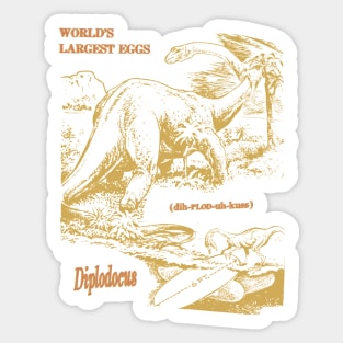 Diplodocus with the Worlds Largest Eggs in Brown Sticker